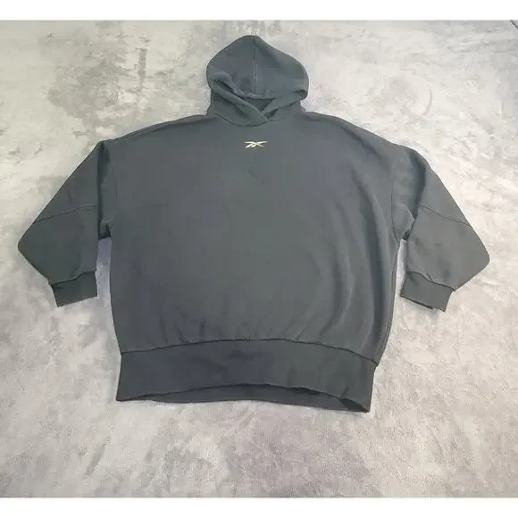 Reebok Women's Sz M Lux 24k Gold Fleece Sweatshirt Hoodie Winter C12-9 - Picture 2 of 10